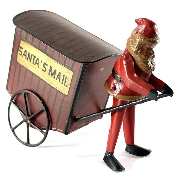 Dept 56 Santa’s Mail Tin Metal Figurine Handcrafted Philippines Christmas Decor - Picture 1 of 6
